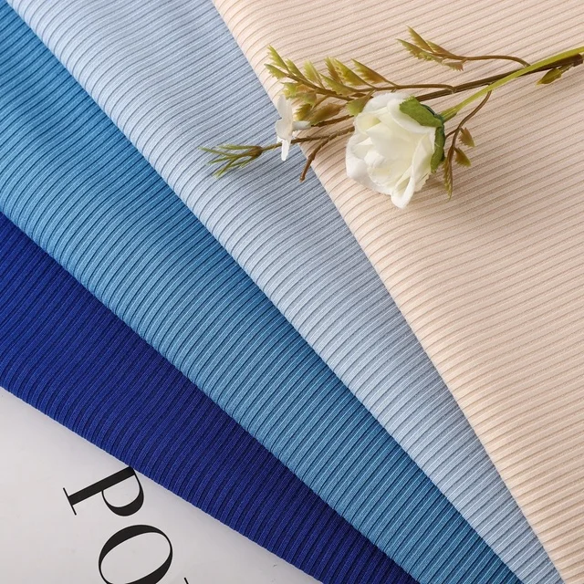 4*3 Free Cut Pit Rib Fabric 100% Polyester Stretch Thread T-Shirt  Knitted Accessories Underwear Luggage Dresses