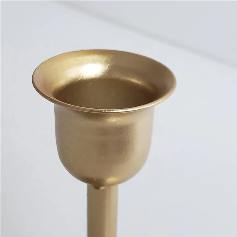 High Quality Black and Gold Metal Candle Holder Iron Cheap Decorative Candlestick For Home Decor