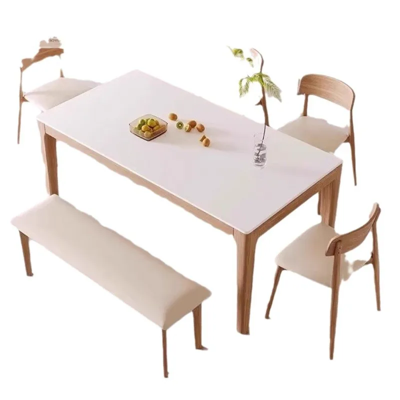 Modern Dining Room Furniture Wood Square Bamboo Dining Room Sets Dining Table With 4 Chairs For Restaurant