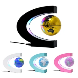 Earth 4 Inch Rotation Russia Float  LED Light English Word World Map Globe Creative Gift Practical Magnetic Levitation Globe