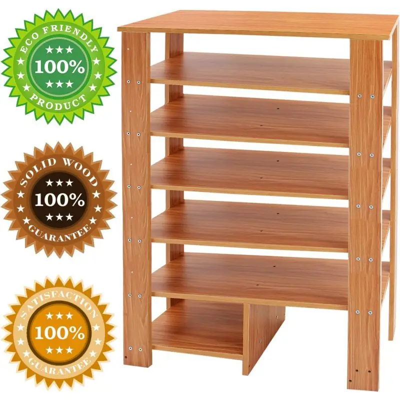 Amazon top 3 tier customized Portable no assembly Foldable designs amazing living wooden bamboo Panel shoe racks for home