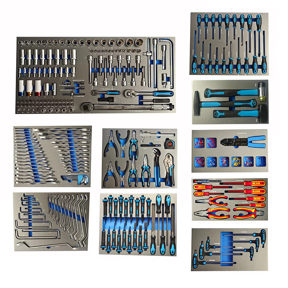 PHIXWELL  new model Workshop Trolley 13 Drawers metal tool cabinet chest cart with wooden countertop for hand tool set storage