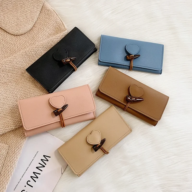 Новый Винтажный Кошелек для монет из искусственной кожи, модная длинная Сумочка с пряжкой из рога, женская сумка, многофункциональная сумка для карт