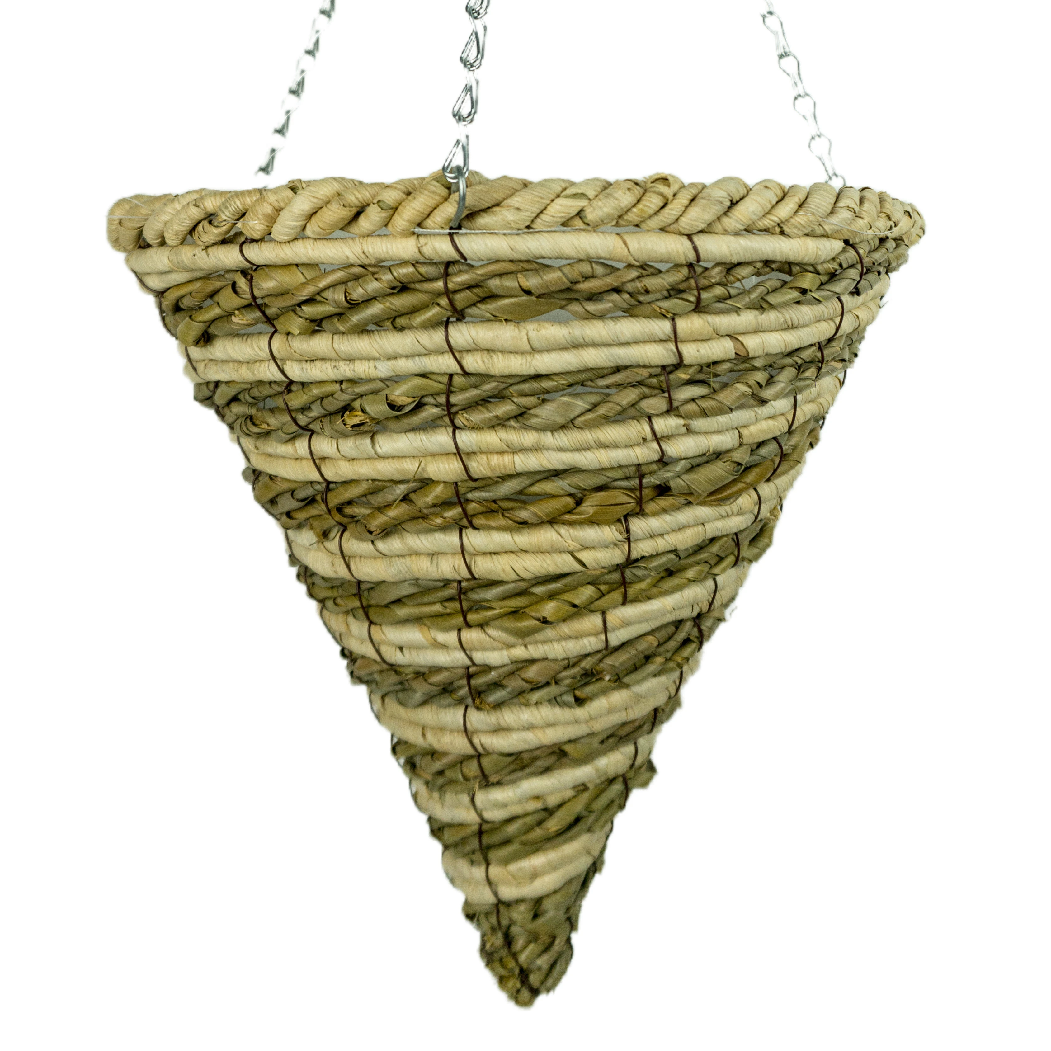 Natural Straw Basket Planter Natural Fiber Plant Basket Handwoven Hanging Planter