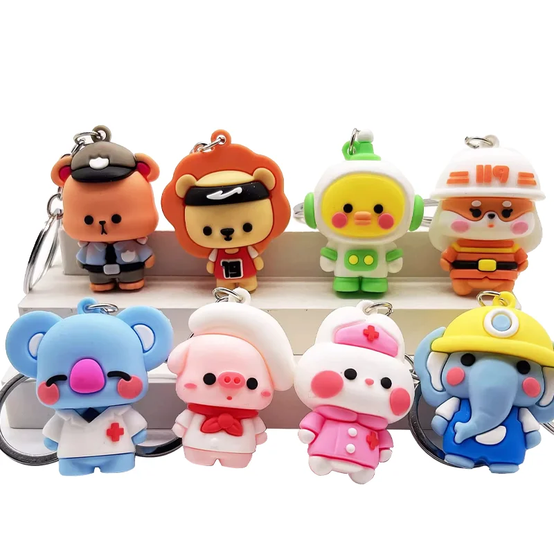 Hot sale Wholesale Custom Promotional Keyring 2D3D Soft Silicone Pvc Plastic keychain Handbag Decoration KeyChain