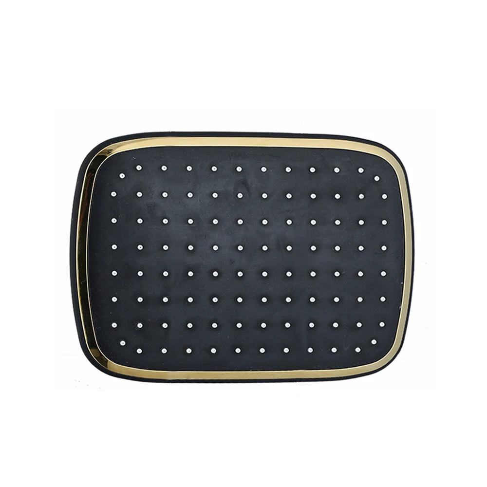 Beautiful 6 8 10 inch Black rectangular american fixed shower head set