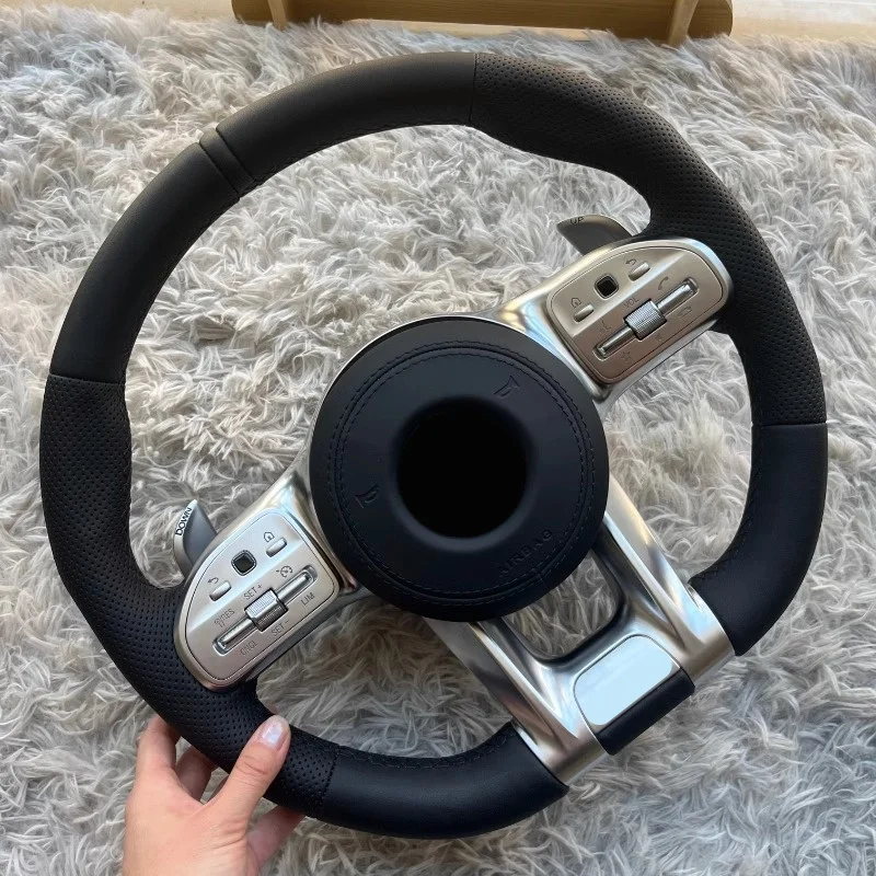 Full Leather Sport Steering Wheel For Mercedes Benz E S Class W223 C217 W213 W205 W206 W212 W213 C238 S400 S450 SL63 AMG