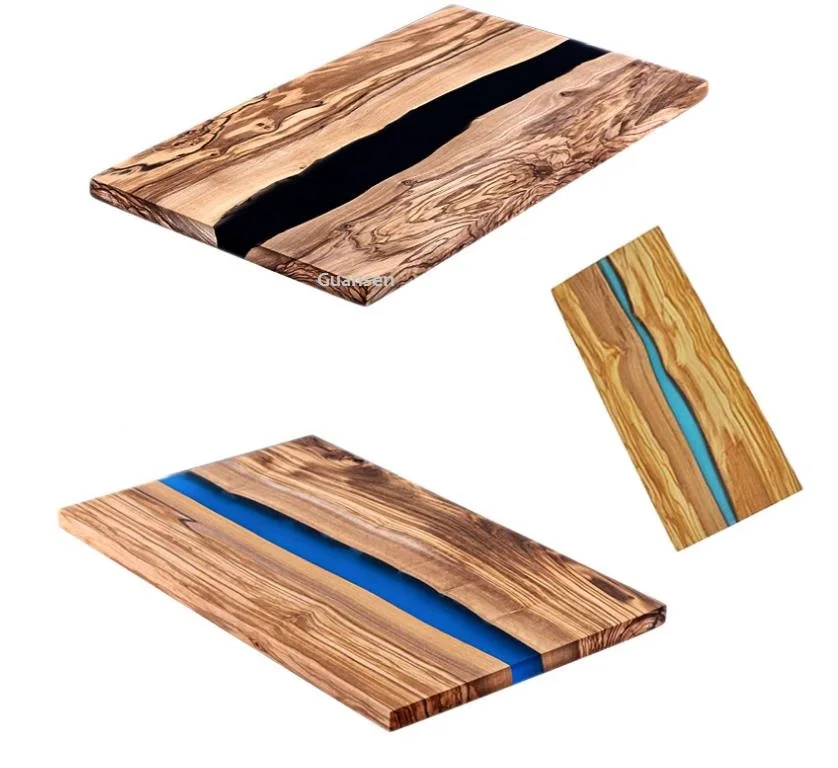 Customized Olive Wooden Cutting Board with Resin Olive Wood Chopping Board