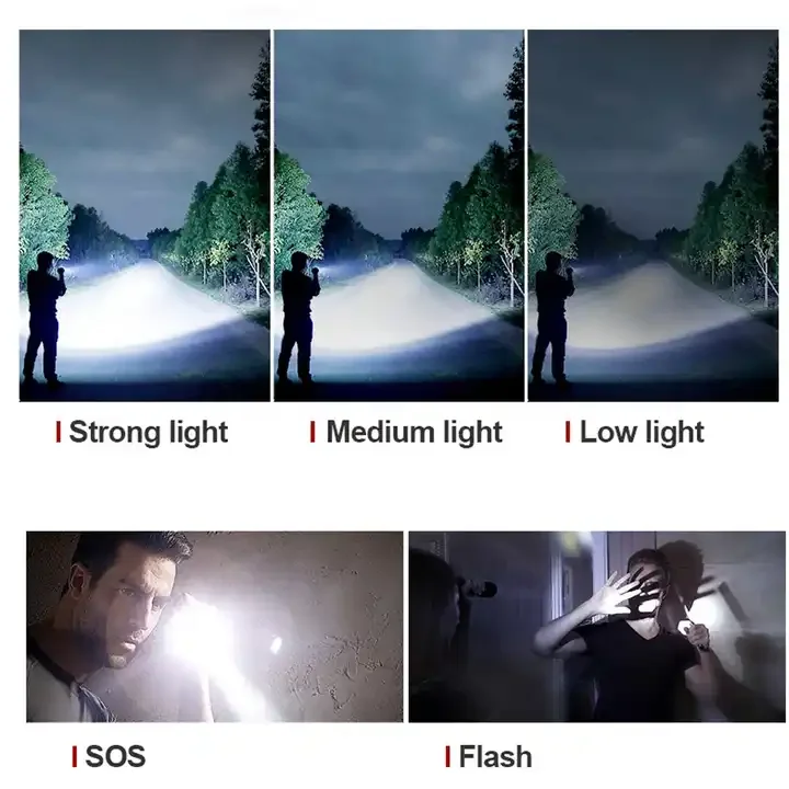 MINGCHAN Waterproof Super Bright  Powerful Tactical Flashlights With 26650 Battery P50 Flashlight Led Torches Rechargeable