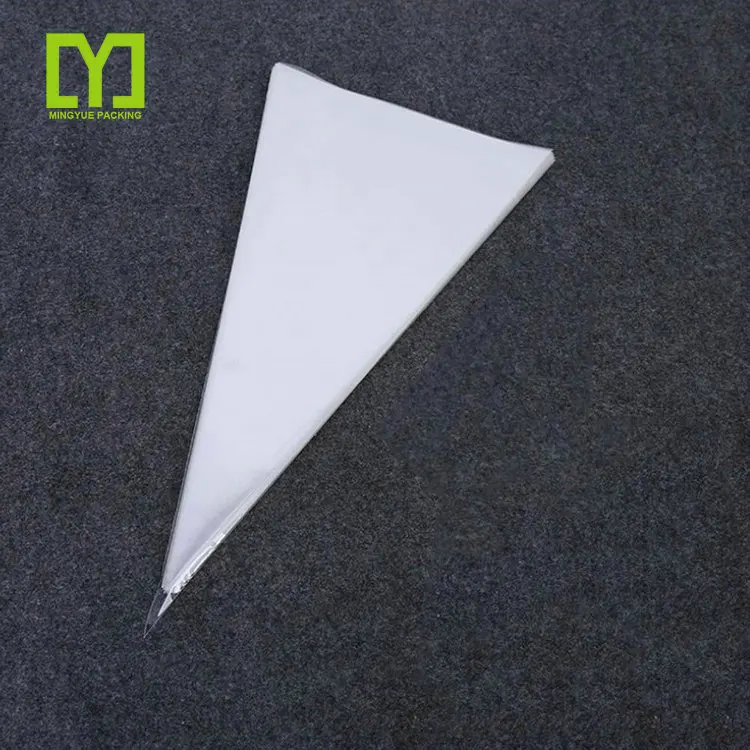 Clear Cone Sweet Chocolate Candy Cupcake Wrapper Custom BOPP OPP Birthday Party Favors Jewelry Display Cello Cone Bags Included