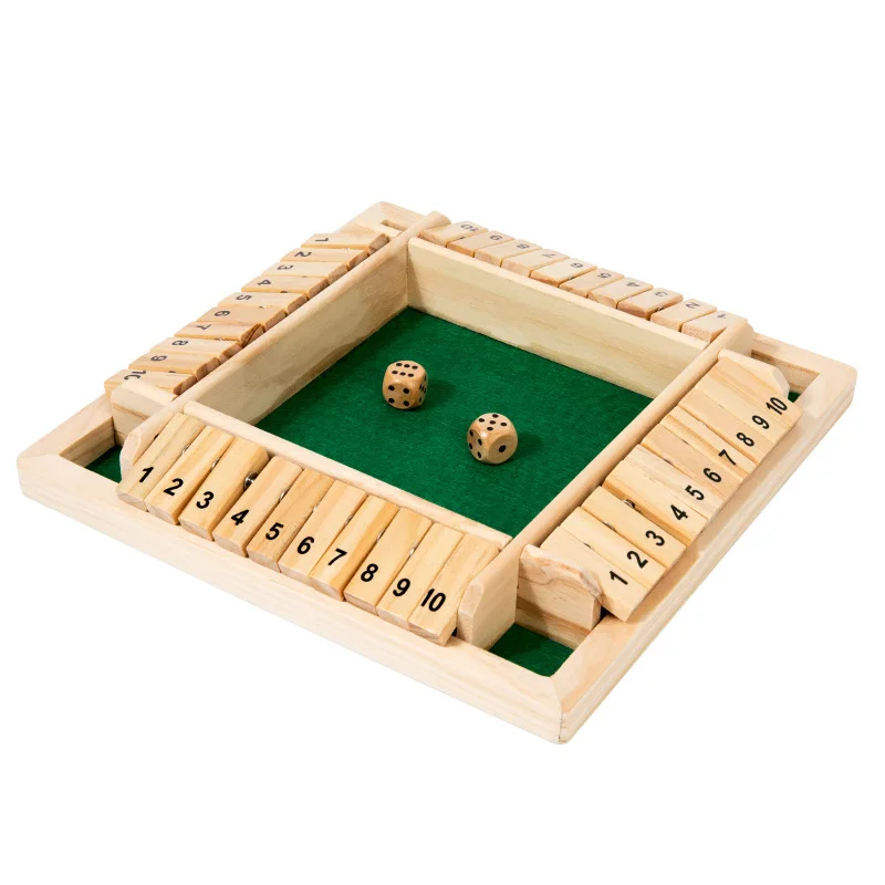 Four-Sided Flip Card Games Intellectual Educational Game Box Dice Toyswooden Number Board Games
