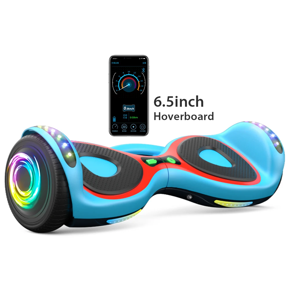 Custom 6.5 Inch 2 Wheel Smart Balance Scooter Hover Board Standing Light Weight Kids Hoverboard Electric Scooter Self Balancing