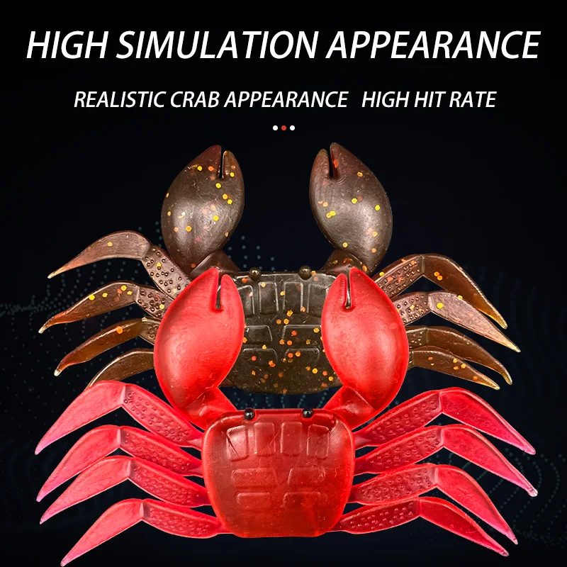 Artificial Crab Lure Bait 3D Simulation Soft Fish Bait Fishing Lures for Bass Trout Fishing Tackle Accessories