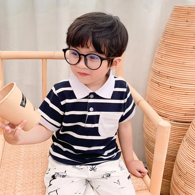 
Fashion Children Sport T-shirt Custom Gentlemen Kids Boys T-shirt 