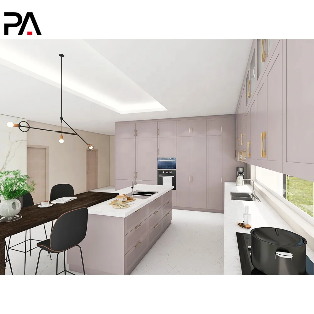 
PA kitchen cabinet designs pvc two tone particle board complete rta kitchen cabinet 