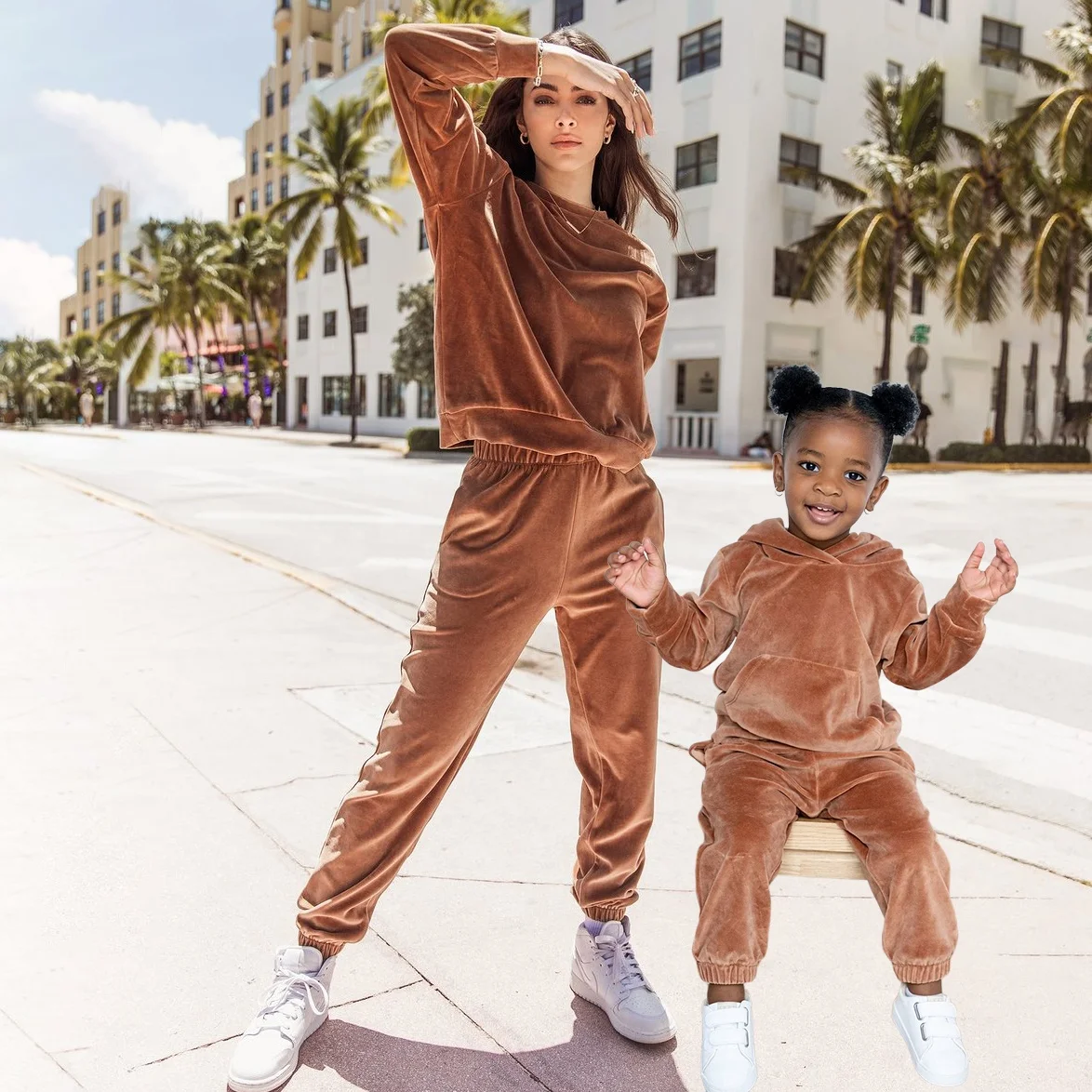 High quality custom autumn fall winter mother daughter matching clothes family outfits