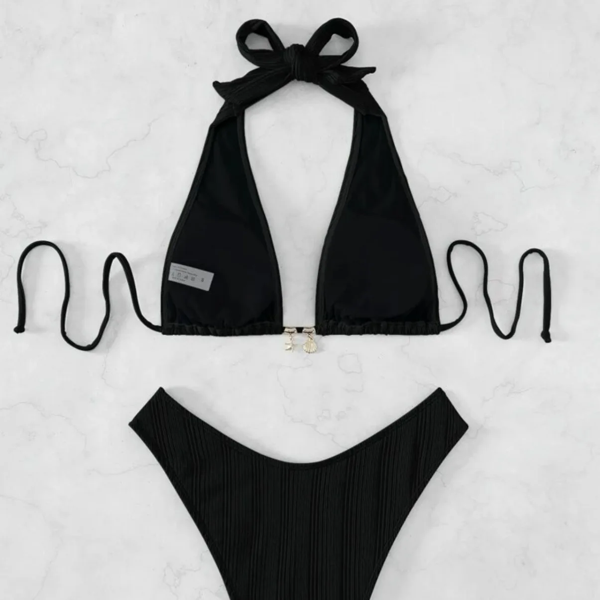 New Swimsuit 2024 Women High Waist Bikini Set Two Pieces  Halter Backless Bikinis Swimsuits Female Beachwear Bathing Swimwear