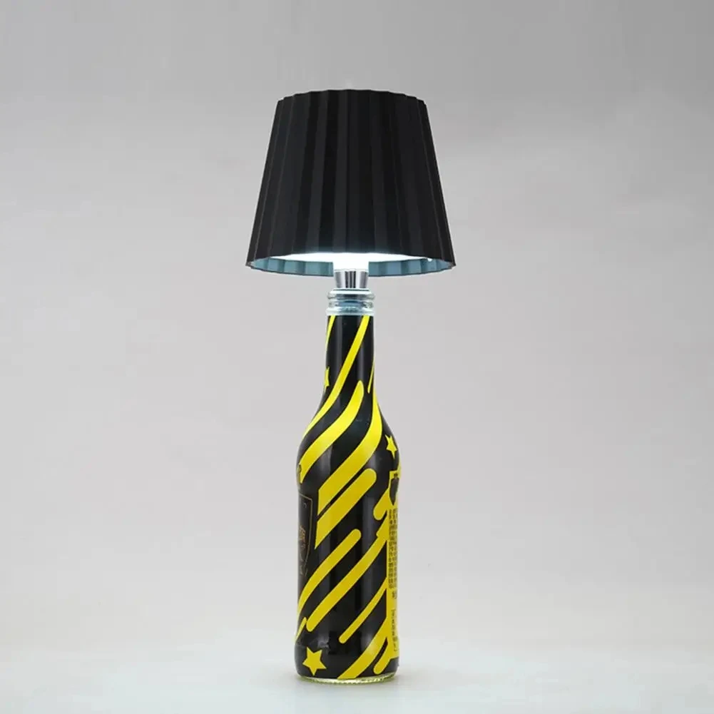 USB Rechargeable Wireless LED Bottle Night Light Modern Flicker-Free Table Lamp Touch Control Stepless Dimming Bedroom Room Use