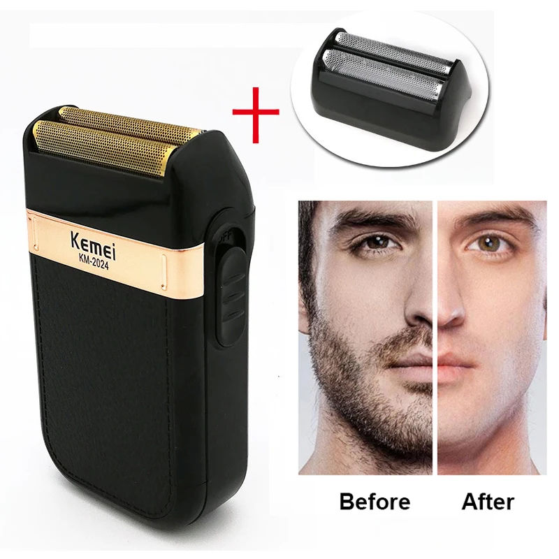 Высокое качество Электрический USB аккумуляторная бритва для мужчин с двойным лезвием из водонепроницаемого материала возвратно-поступательным движением бритвенный станок парикмахера машинка