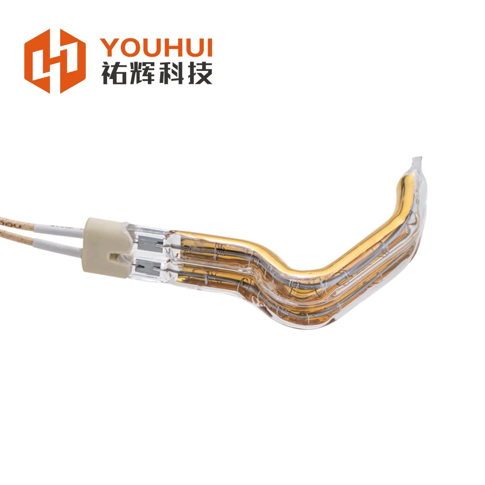 Short wave twin tube halogen lamp L-type Industrial oven equipment heating tubes