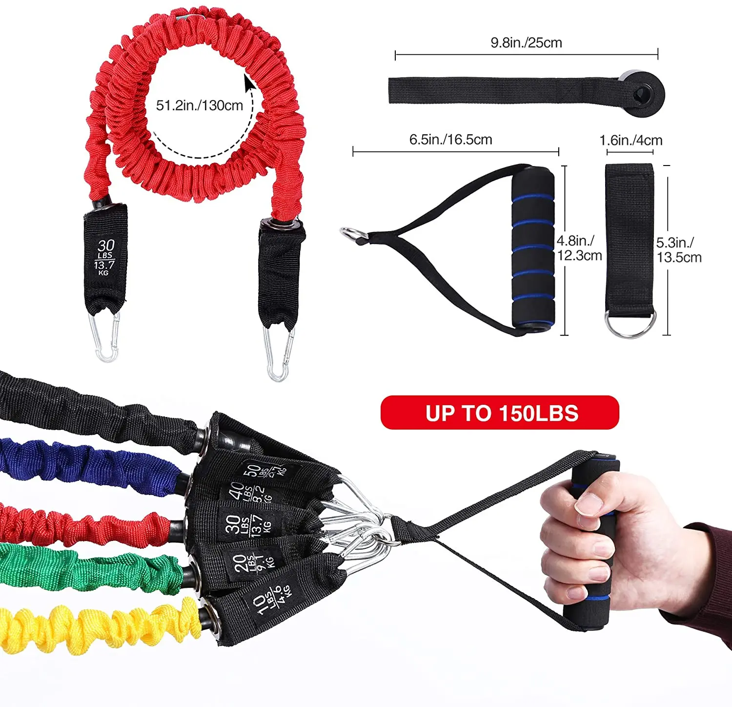 Gym Home Stretch Exercise Tubular Bands Protective Anti-Snap Fitness Add Bands Nylon Sleeves Resistance Bands