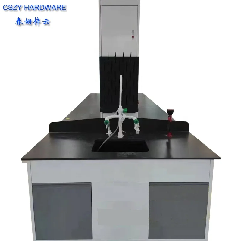 Best Quality & Low Price Steel Wood Physics High School Lab Furniture, Chemistry Laboratory Island Work Bench