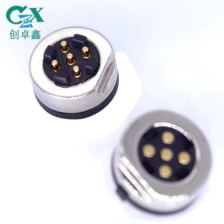 3 pin pogo round 6mm magnetic connector cable plug magnetic end connector for flat cord