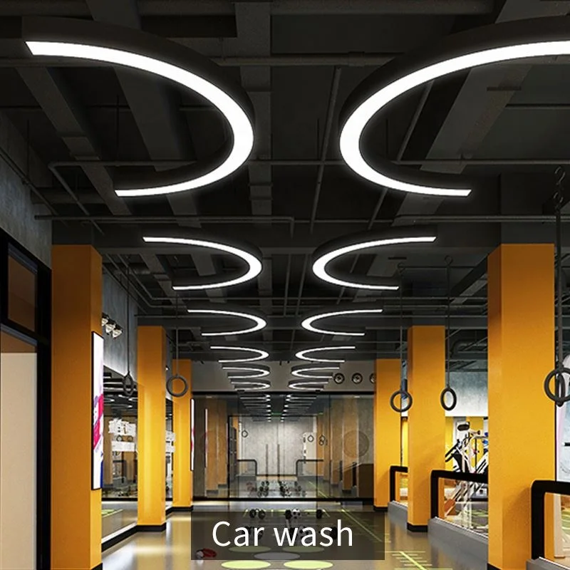 Custom Modern Ceiling Lights Curved LED Linear Light Custom Lamp Pendant Chandelier Lighting Fixture