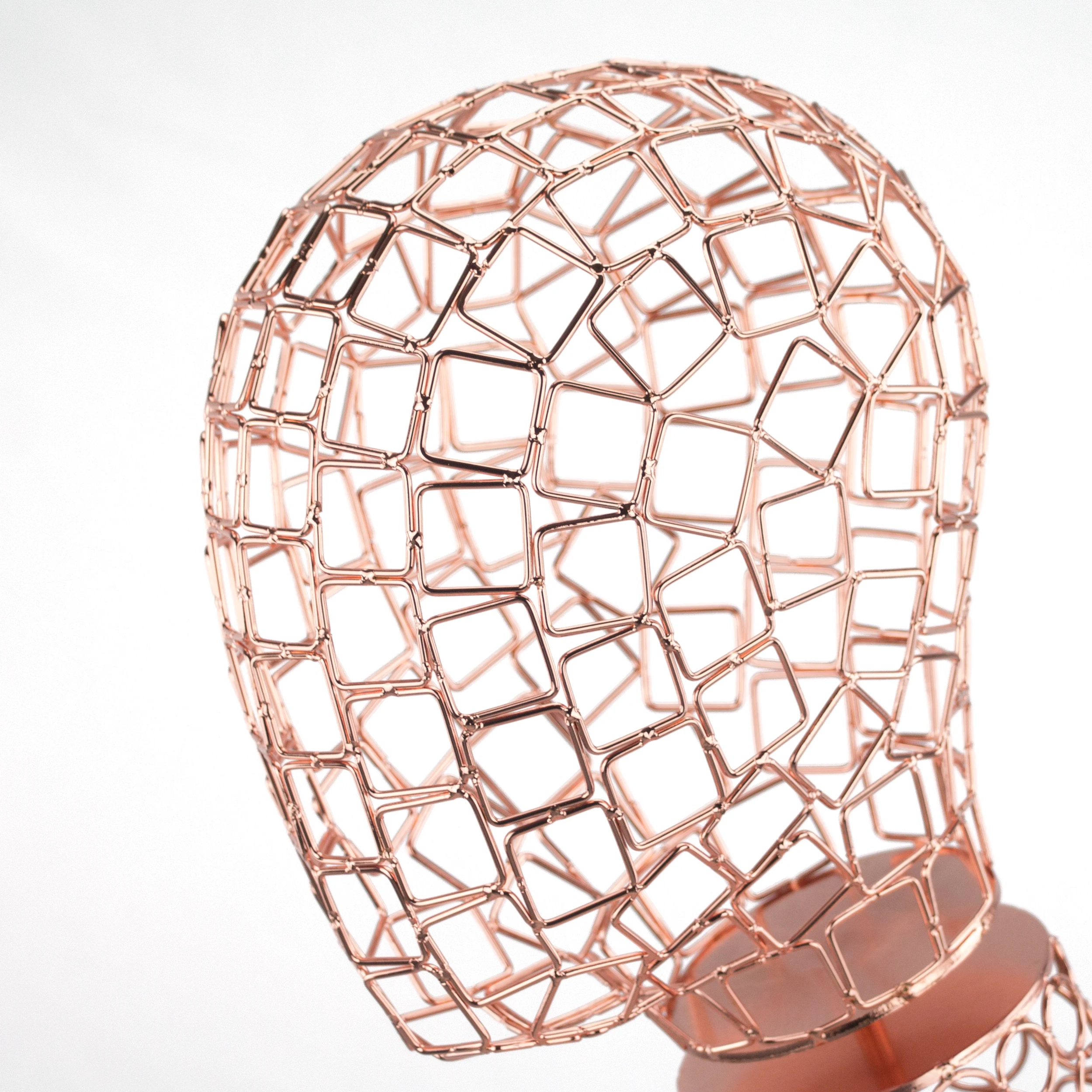Fashion Mannequin Head Upper Body Hat Display  Rose Gold Metal Wire Mannequin Head