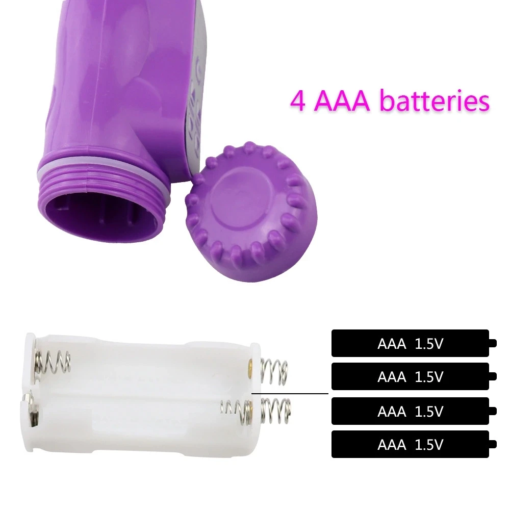 Low Cost Battery 30 frequency Swing Crystal Rod head Vibrator Rotating Rabbit Vibrator