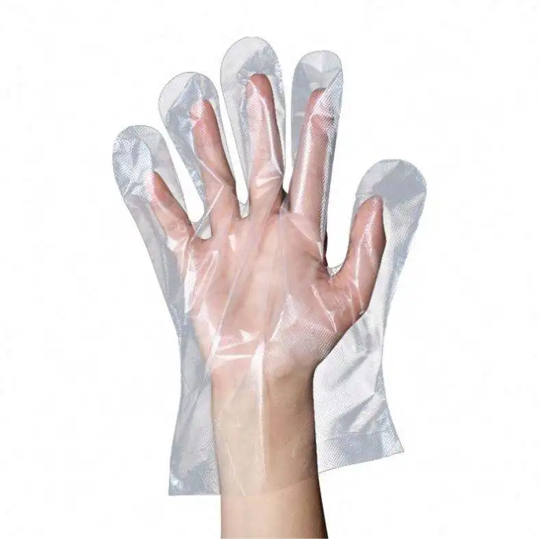 High Density Polyethylene Disposable Gloves Clear HDPE Gloves for Cleaning Food Household and Kitchen Usage Latex Free