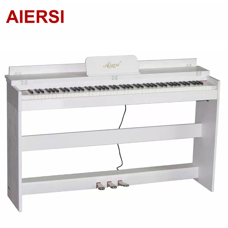 Aiersi brand hot sale High quality electric piano Black or white wooden grain 88 weighted keys upright digital piano