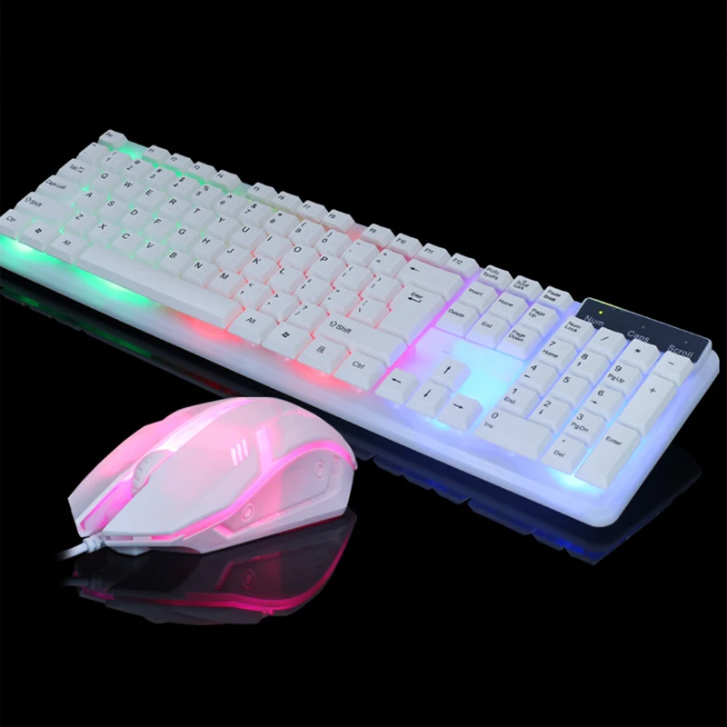 Amazon Hot portable RGB office Keyboard and mouse set,cheap online game virtual mechanical gaming keyboard
