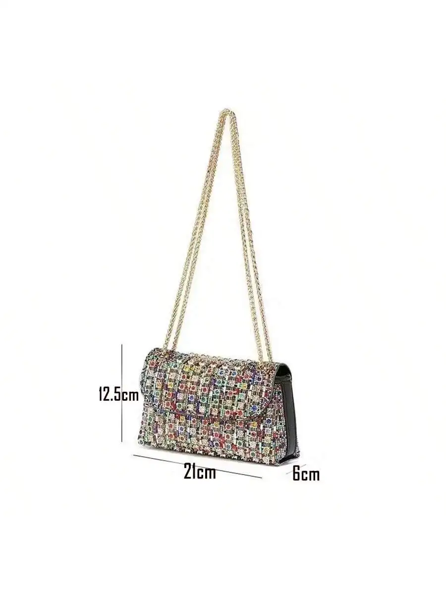 Color Rhinestone Shoulder Evening Bag Bling Purse Clutch Wholesale Luxury Evening Party Bags