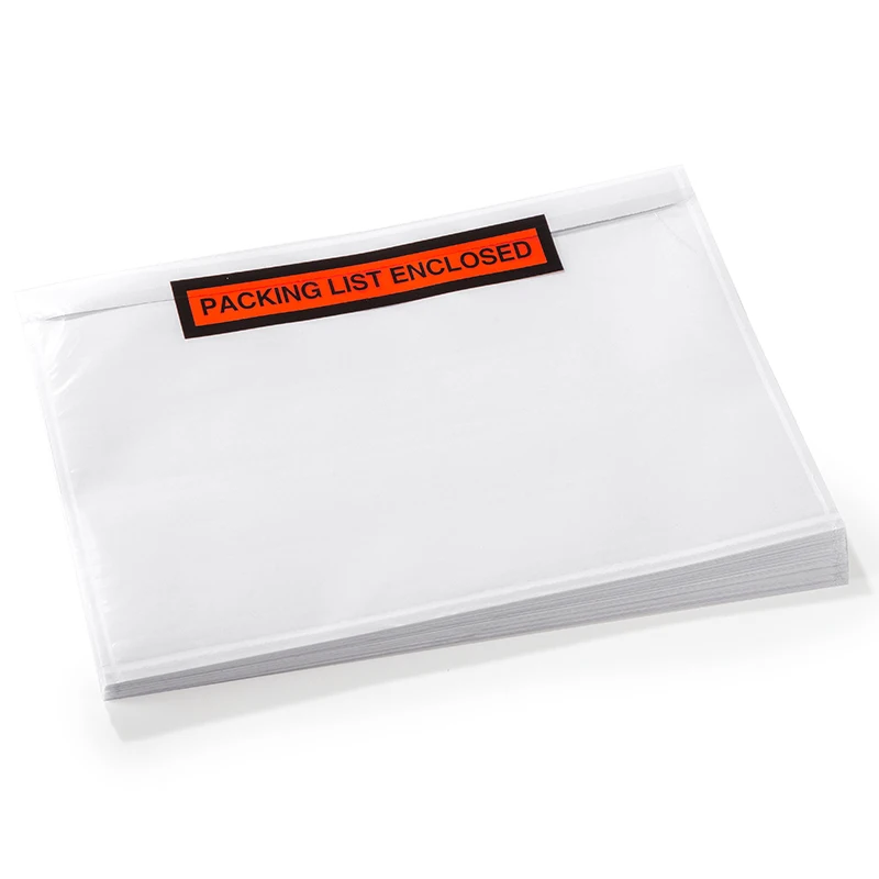 Waterproof Self-Adhesive Rigid Shipping Label Plastic Invoice Enclosed Slip Packing List Pouch Envelope