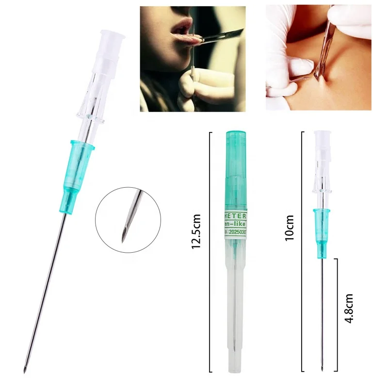 50Pcs/Box Sterilized Nose Ear Dermal 16G And 14G 20G Cannula 14Gauge Body Catheter  American Professional Piercing Needle