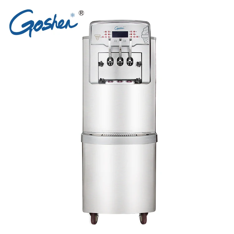 56 Liters Per Hours Standing Floor Stainless Steel Double System 3 flavors Commercial Soft Serve Ice Cream Maker Making Machine