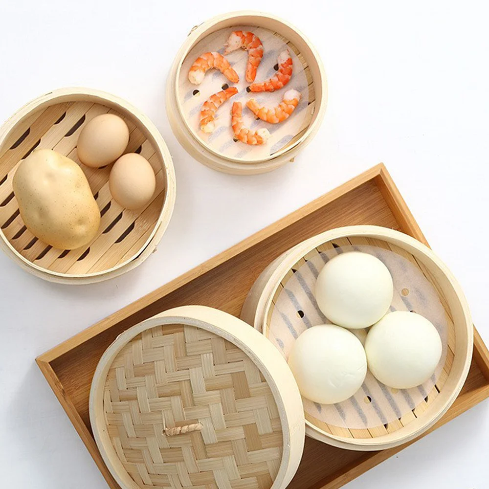 wholesale factory small mini bamboo portable food dumpling baby steamer basket 10 inch favors set pot food machine for food