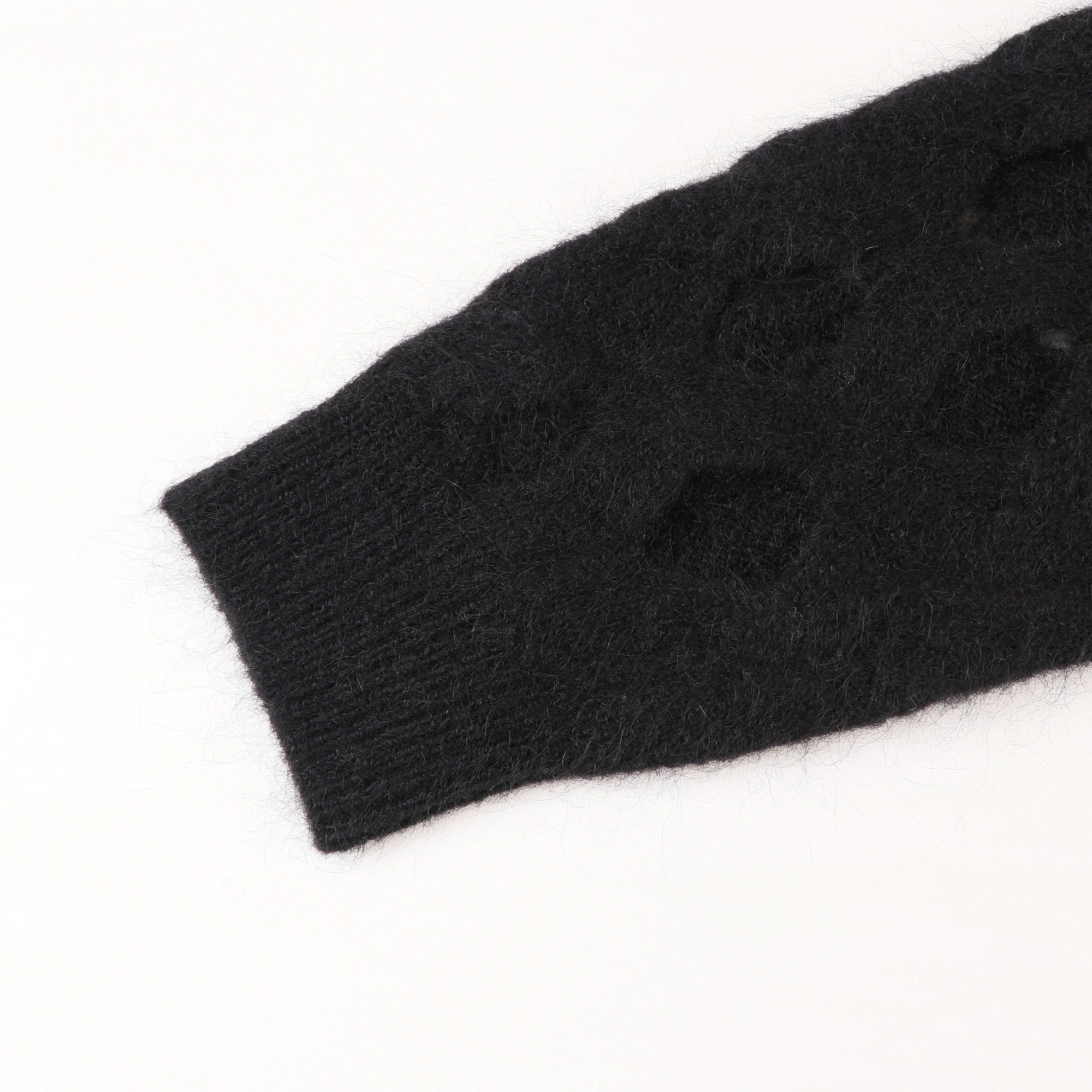 Top Fashion Special Design Mohair Hollow Out Cable V neck Long Sleeve Women Knit Cardigan Sweater