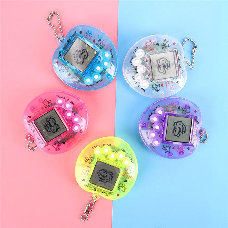 1PCS Transparent Electronic Pets 90S Nostalgic 168 In One Virtual Cyber Digital Pet Toys Pixel Funny