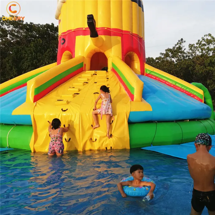Sports entertainment pvc tarpauli commercial inflatable water  double lane slip slide pool for kids