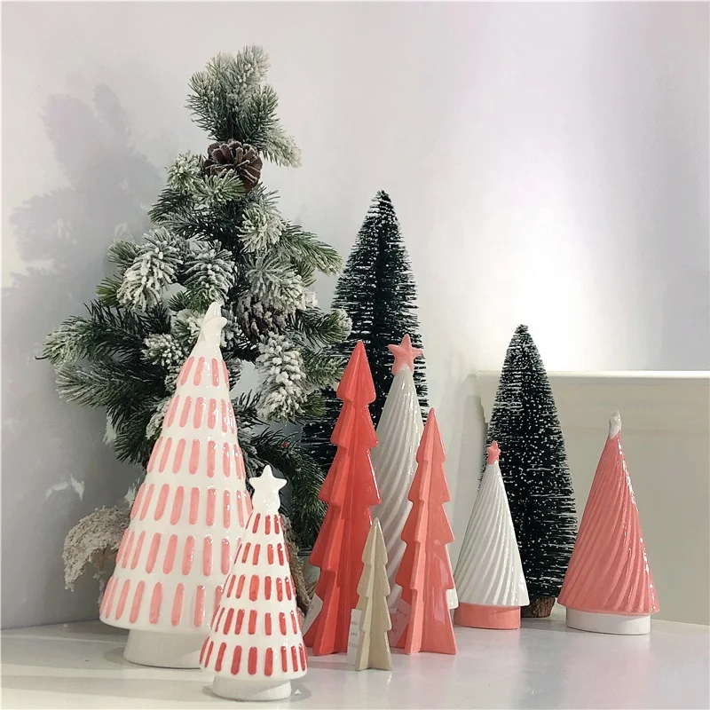Wholesale 2022 Ceramics Custom Decorative Table Christmas Trees Set