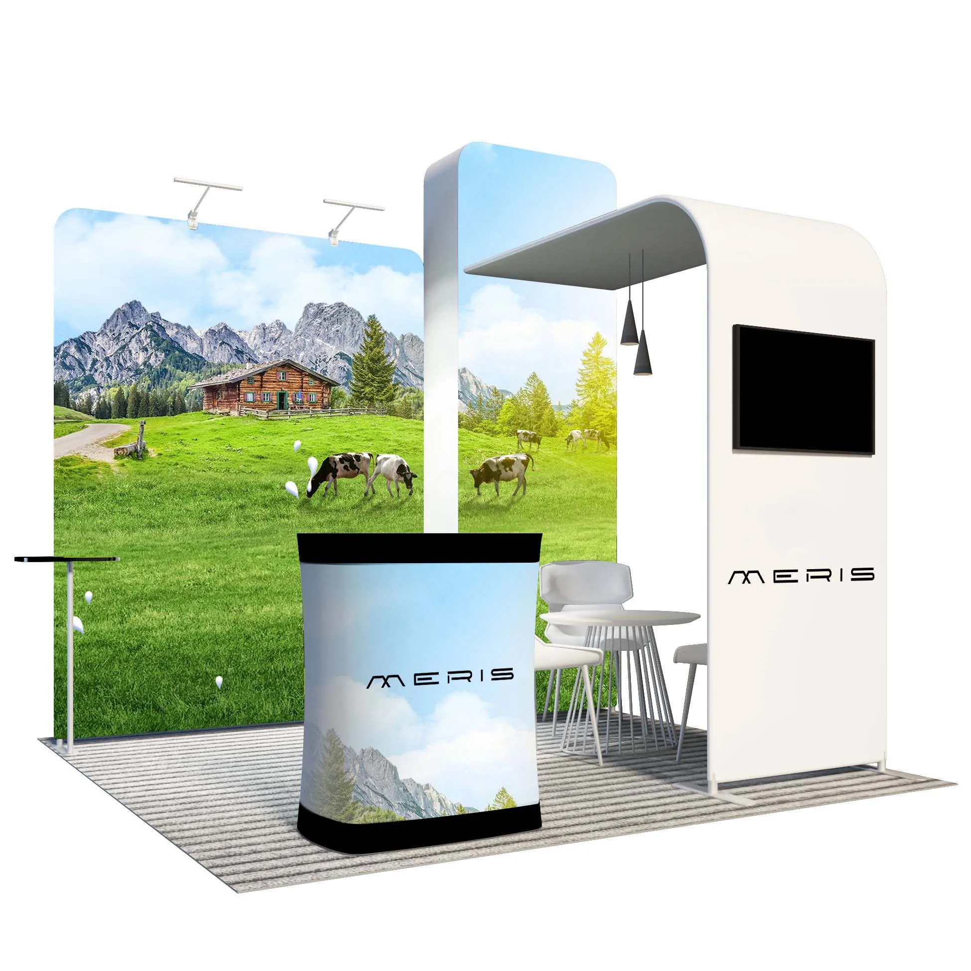 Indoor Outdoor Custom Modular Full Color Print Mall Exhibition Hall Tradeshow Design Exhibition Booth Trade Show Display