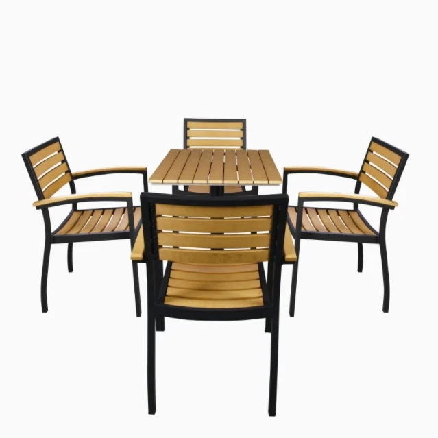 Metal Outdoor Chairs for Restaurant Leisure Garden Aluminium Cafe and Tables Sets Light Luxury