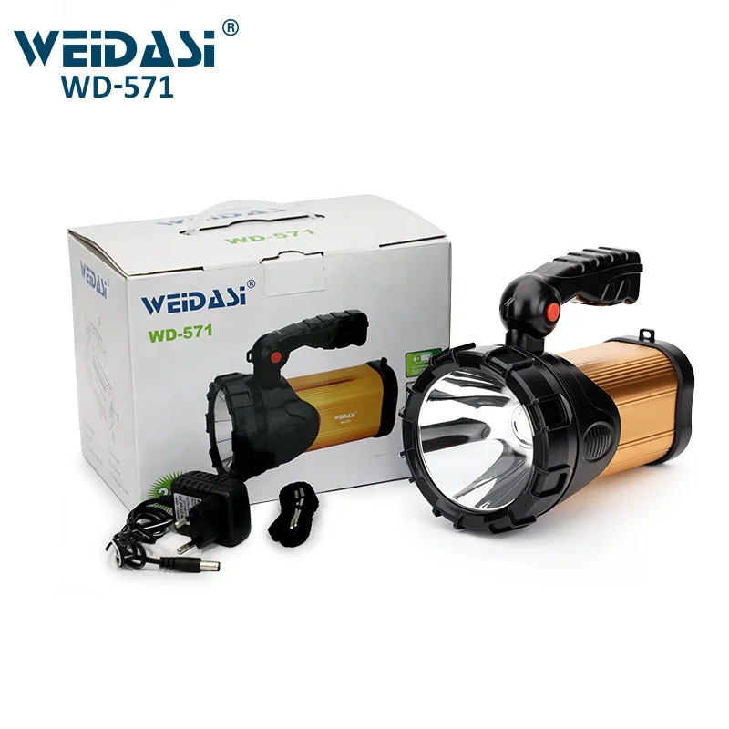 High power torch rechargeable LED searchlight handheld portable emergency light for outdoor