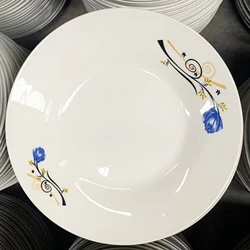 Hot Selling Soup Plate Ceramic Printing Plate Dessert Plate Fine Porcelain Dinner Set
