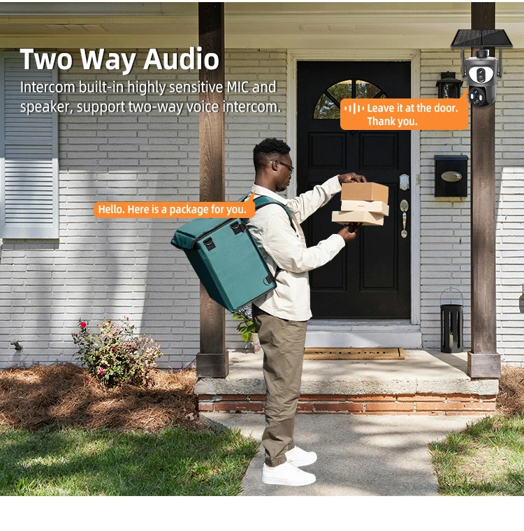 Ubox 6W 4G solar panel 4G CCTV camera Ubox two way audio camera with 4G SIM card night vision network camera