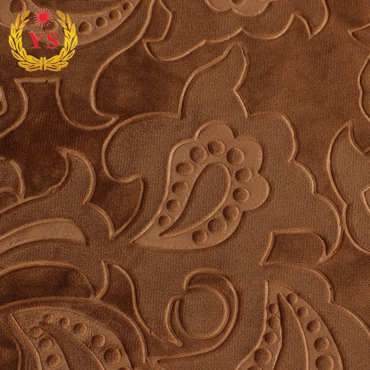 
Gold supplier plain woven embossed velvet 3d 100% polyester fabric sofa 