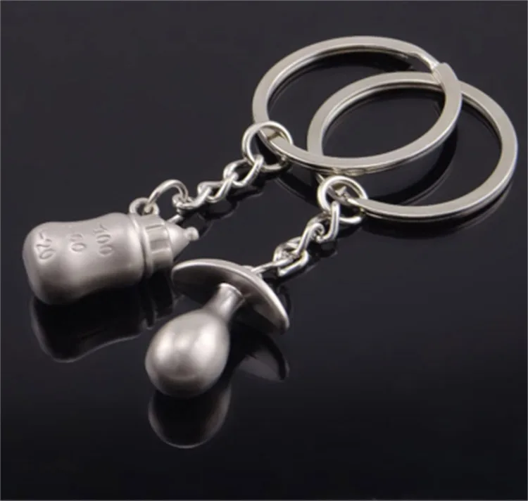 Baby Souvenirs Bottle Nipple Keychain Wedding Gifts for Guests Baby Baptism Party Favors Present Valentines Day Gift