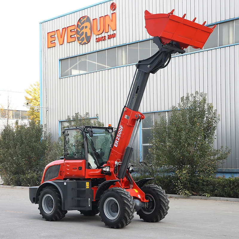 Everun ER2500F 2.5Ton construction machinery compact articulated terrain front end hydraulic telescopic mini wheel loader
